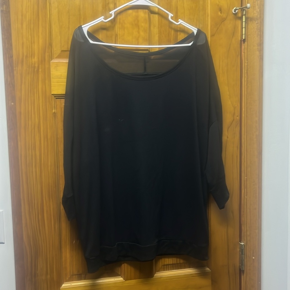 Lane Bryant Black 3/4 Sleeve Blouse